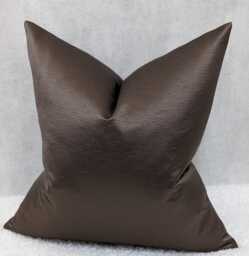 Chocolate Brown Luxury Cushion Cover Bold Textured Satin Fabric, Textured Ribbed Modern Sofa Bed Pillow Plain Accent Cushion - thumbnail 1