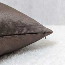 Chocolate Brown Luxury Cushion Cover Bold Textured Satin Fabric, Textured Ribbed Modern Sofa Bed Pillow Plain Accent Cushion - thumbnail 3