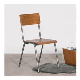 Vintage Retro School Style Metal Industrial Dining Chair - thumbnail 1