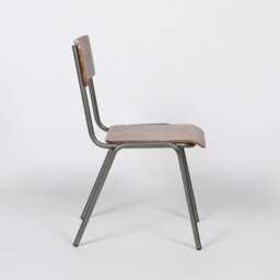 Vintage Retro School Style Metal Industrial Dining Chair - thumbnail 3