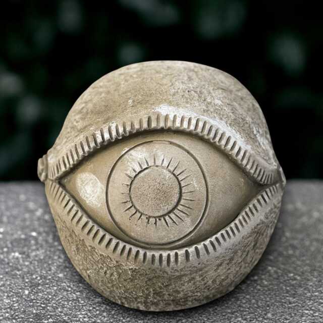 All-Seeing Eye Concrete Sphere Mystical Stone Orb Sculpture Symbolic Garden Decoration Handmade Gothic Ornament Sphere Lover Gift Yard Art - image 1