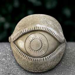 All-Seeing Eye Concrete Sphere Mystical Stone Orb Sculpture Symbolic Garden Decoration Handmade Gothic Ornament Sphere Lover Gift Yard Art - thumbnail 1