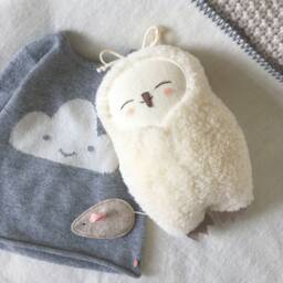 Musical Owl, Snowy Owl With Desired Melody - Loving Baby Gift For Birth, Hand-Embroidered From Cotton Plush, Felt Mouse To Pull - thumbnail 2