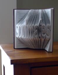 Boyfriend Girlfriend Gift - Folded Book Art Wedding Decor- Paper Anniversary Soulmates First Best Selling 9 Letters - thumbnail 1