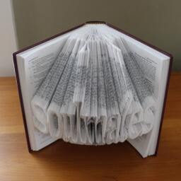 Boyfriend Girlfriend Gift - Folded Book Art Wedding Decor- Paper Anniversary Soulmates First Best Selling 9 Letters - thumbnail 2