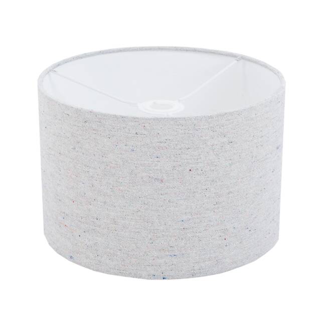 Recycled Linen Style Drum Lampshade, Blue Grey, Handmade in UK - image 1