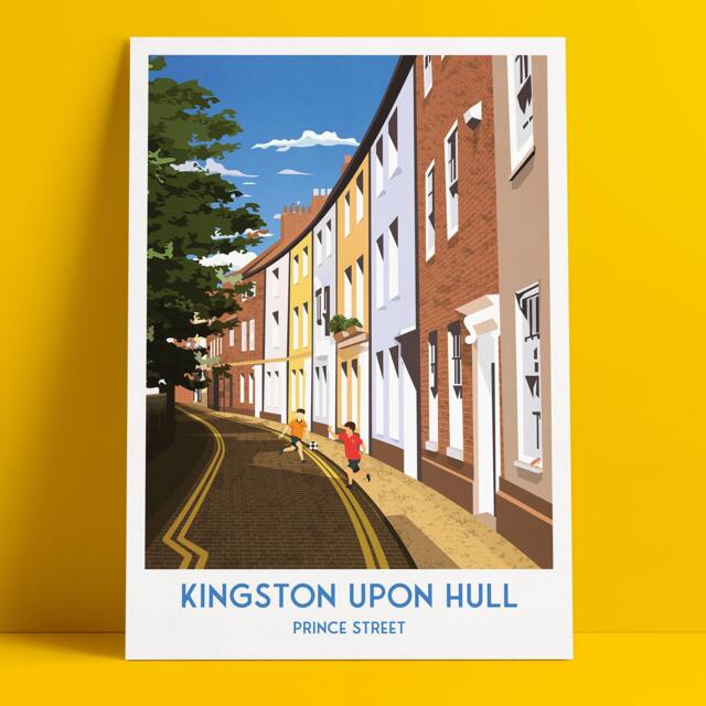 Kingston Upon Hull Print - Prince Street East Riding Of Yorkshire English Travel Poster - image 1