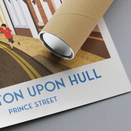 Kingston Upon Hull Print - Prince Street East Riding Of Yorkshire English Travel Poster - thumbnail 3