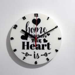 Home Heart Sayings Quote Clock Wall Mounted Colourful - thumbnail 3