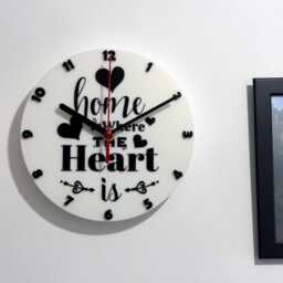 Home Heart Sayings Quote Clock Wall Mounted Colourful - thumbnail 2