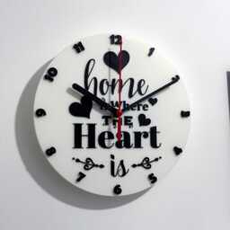 Home Heart Sayings Quote Clock Wall Mounted Colourful - thumbnail 4