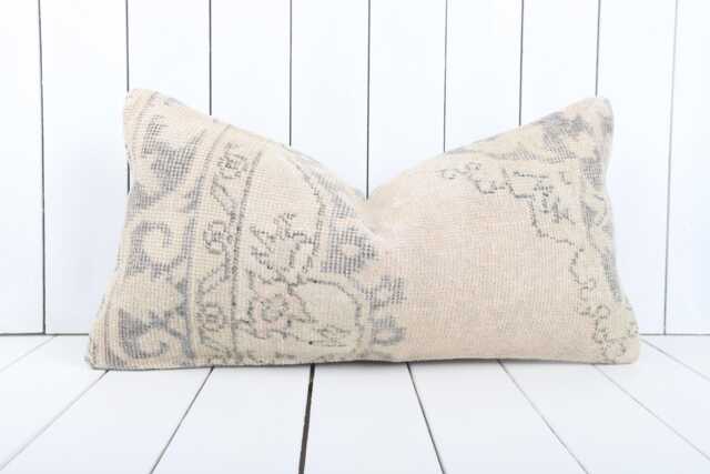 Lumbar Kilim Pillow Cover 12x24 Handmade Turkish Boho Decor - image 1
