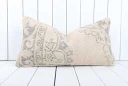 Lumbar Kilim Pillow Cover 12x24 Handmade Turkish Boho Decor - thumbnail 1