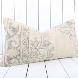 Lumbar Kilim Pillow Cover 12x24 Handmade Turkish Boho Decor - thumbnail 3