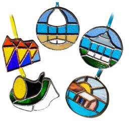 Folkestone UK Ocean Views Stained Glass Suncather Decoration Glass, Ornament, Window Decoration, Wall Hanging, Home Decor Gift - thumbnail 1