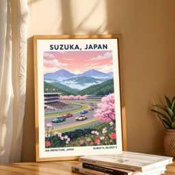 Suzuka Japan Travel Poster F1 Grand Prix Art Print - thumbnail 3