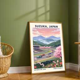 Suzuka Japan Travel Poster F1 Grand Prix Art Print - thumbnail 2