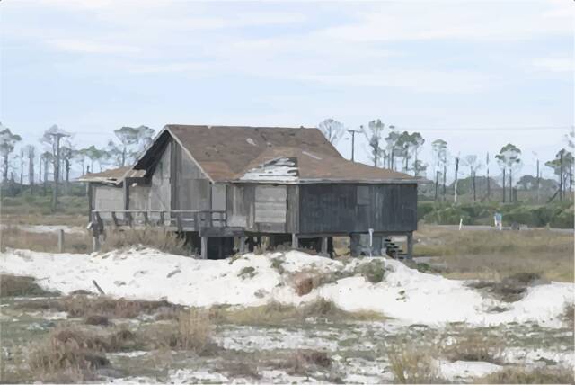 Resilience Amidst Ruin Life After Katrina Artist Photograph - Gulf Shores Alabama, Coastal Home, Nostalgic Wall Art, Abandoned Home Piece - image 1