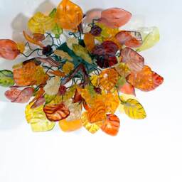 Flush Mount Ceiling Light With Warm Color Flowers & Leaves - thumbnail 3