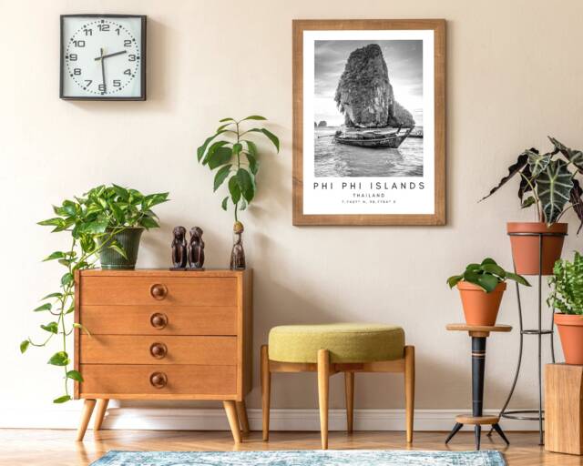 Travel Phi Art - Island Print Boat Printable Fishing Boats Beach Phuket Thailand - image 1