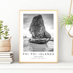 Travel Phi Art - Island Print Boat Printable Fishing Boats Beach Phuket Thailand - thumbnail 3