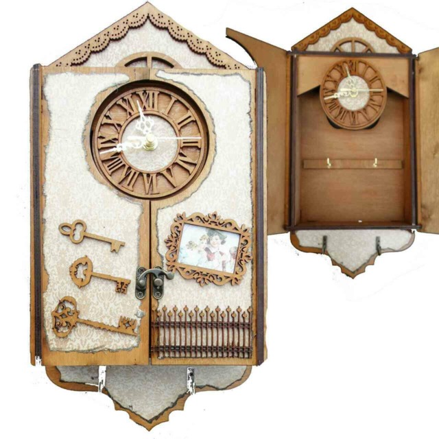 "Wooden Key Box ""3D Watches"
