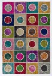 Multicolor Handmade Turkish Patchwork Rug - thumbnail 1