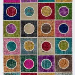Multicolor Handmade Turkish Patchwork Rug - thumbnail 2