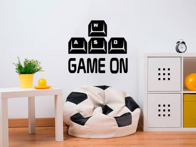 Gamer Wall Decal Wasd Keyboard, Video Game Room Decor 1484 - image 1