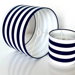 New Hq Nautical Navy White Strip Dual Purpose Lamp Shade Pendant Light - thumbnail 2