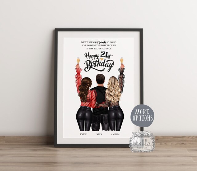 Personalised Birthday Gift, Friends Friend Birthday, Best Friend, Wall Art - image 1