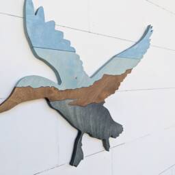 Wooden Duck Wall Art Lake Scene Birch Plywood Hanging - thumbnail 2