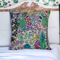 Liberty Fresco Floral Cushion Cover Nesfield Art Collection, Lagoon Botanical Pillow - thumbnail 3