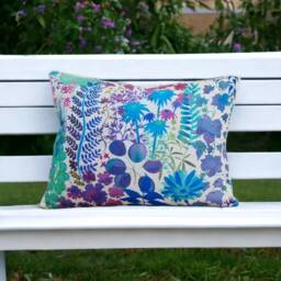 Liberty Fresco Floral Cushion Cover Nesfield Art Collection, Lagoon Botanical Pillow - thumbnail 2