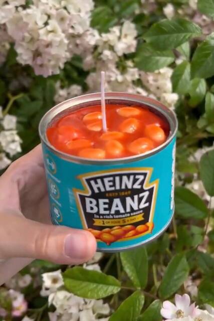 Heinz Baked Beans Candle Set With On Toast Unique Fake Food Realistic Funny Gift - image 1