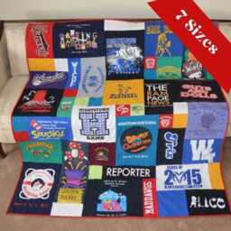 Custom Tshirt Quilt Memory Blanket Graduation Keepsake Gift Men Memorial Throw College Jersey Bedding Sports Clothing Comforter Deposit - thumbnail 2