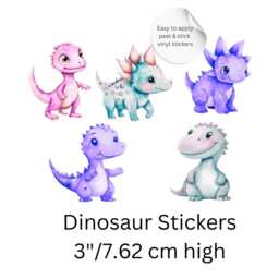 Dinosaur Wall Stickers Set - Cute Dino Nursery Vinyl Decals, Kids Room Decor, Playroom Stickers, Toy Box - thumbnail 3
