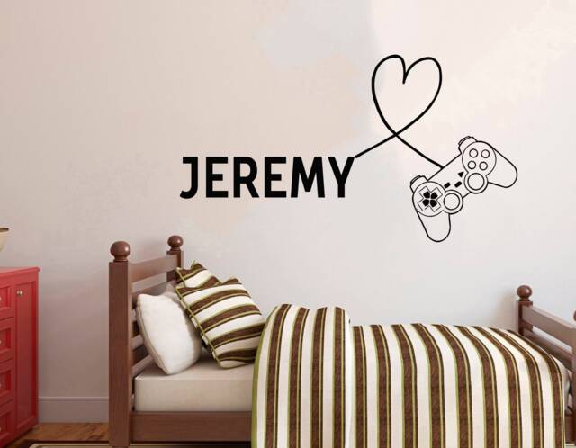 Personalized Gamer Name Wall Decal Video Game Controller Art 3092 - image 1