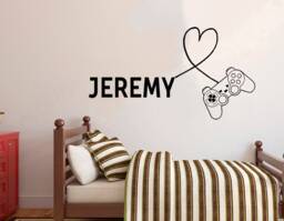 Personalized Gamer Name Wall Decal Video Game Controller Art 3092 - thumbnail 1