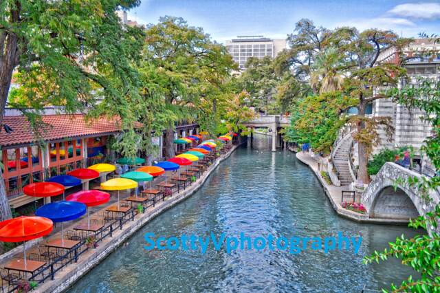 San Antonio Riverwalk, Texas, Colorful Umbrellas, Texas Art Print, Alamo, Nature Decor, Wall Art - image 1