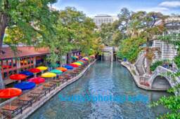 San Antonio Riverwalk, Texas, Colorful Umbrellas, Texas Art Print, Alamo, Nature Decor, Wall Art - thumbnail 1