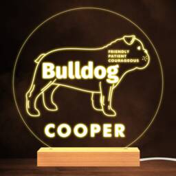 Bulldog Dog Pet Silhouette Personality Warm Lamp Personalised Gift Night Light - Bedroom - thumbnail 1