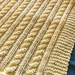 Beautiful Hand Knitted Baby Blanket ~ Pale Lemon Easy Care Acrylic - thumbnail 2