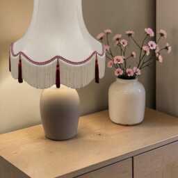 Traditional Cream Fabric Lampshade Handmade For Table & Floor Standard Lamp Bases, Wall Light Fixtures, Ceiling Fittings - thumbnail 2