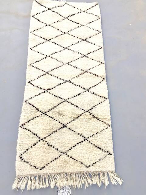 Beni Ourain Rug, Moroccan Berber Mid Century Modern Handmade Wool Rug - image 1
