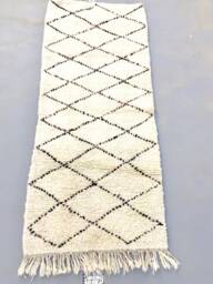 Beni Ourain Rug, Moroccan Berber Mid Century Modern Handmade Wool Rug - thumbnail 1