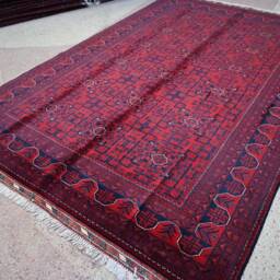 10X7 Large Bukhara Rug, 9.8 X 6.7 Ft, Super Fine Afghan Turkmen Qunduz Oriental Handmade High Quality Hand Knotted 100% Wool - thumbnail 3