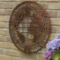 Handmade World Map Bronze Effect 60cm Wall Art Suitable For Indoors/Outdoors Anniversary/Birthday Gift - thumbnail 4
