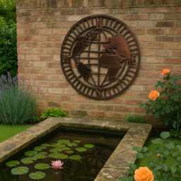 Handmade World Map Bronze Effect 60cm Wall Art Suitable For Indoors/Outdoors Anniversary/Birthday Gift - thumbnail 3