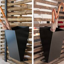Wall Mounted Steel Umbrella Stand Modern Entryway Organizer - thumbnail 3